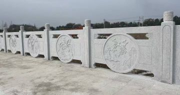 贵阳芝麻白河道栏杆 石材栏杆