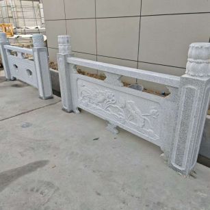 贵阳芝麻白河道栏杆 石材栏杆