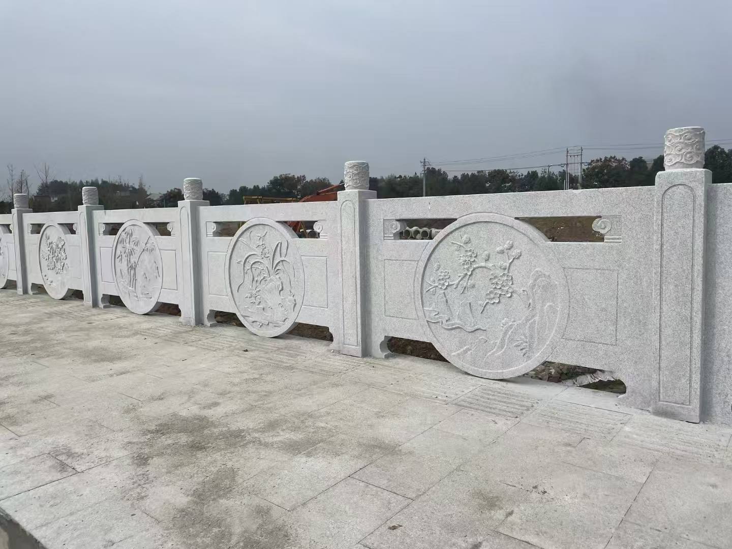 贵阳芝麻白河道栏杆 石材栏杆